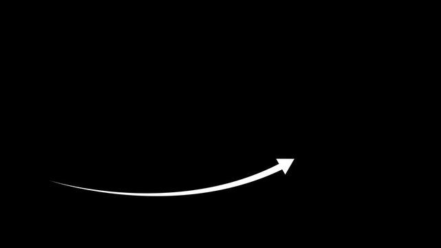 Abstract arrow business graph icon animation background. arrow rising transparent channel. Abstract arrow growth chart of economy icon animated down to up arrow animation direction animation.4k video