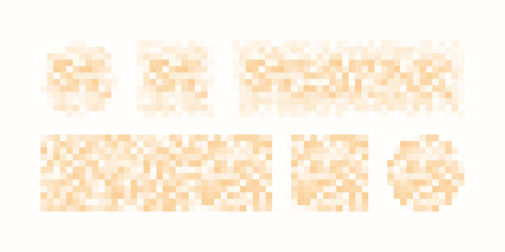 Censor pixel blur mosaic effect with digital pattern for sensitive content. Square texture with anonymous cover hiding explicit photos. Privacy screen overlay for forbidden elements in beige color.