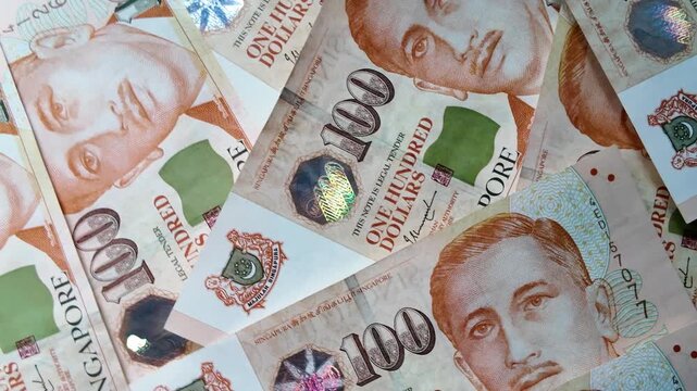100 dollars singapore. close-up money of singapore
