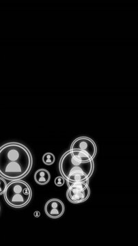 Globe of digital icons against multiple digital profile icon moving
