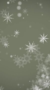 Animation of snowflakes over snow falling