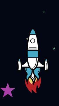 Rocket icon against black background