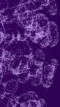 Network of connections against purple background
