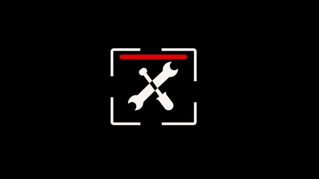 Digital Repair and Maintenance Tools Scan Icon Animation