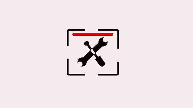 Digital Repair and Maintenance Tools Scan Icon Animation