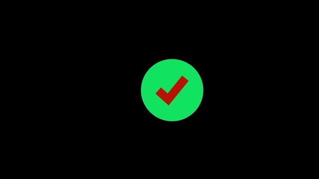 Green Check Mark Success Verified Approval Icon Animation