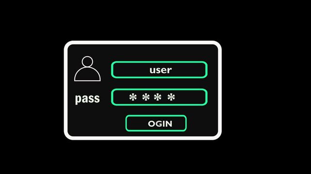 Secure User Login and Password Authentication Icon Animation