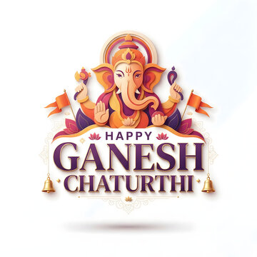 Happy ganesh  chaturthi festival concept on background.