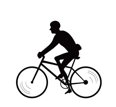 自転車に乗る人物シルエット