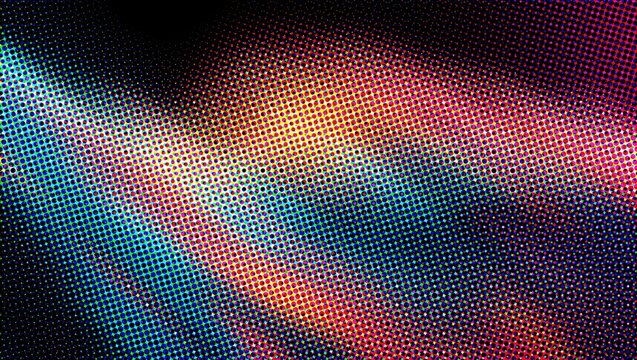 Retro halftone gradient background, colorful pop art pattern, abstract neon wave texture for digital design
