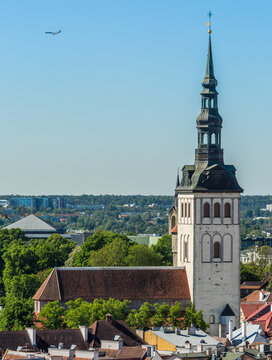 St. Olaf Church Spire in Tallinn, Estonia - Historic Old Town Landmark