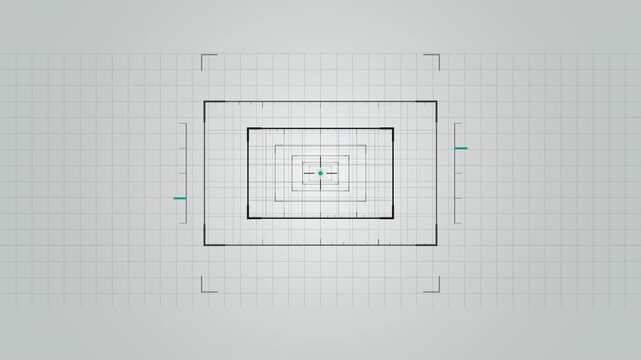 Abstract animated frame stepping through magnification levels drawn as cool blue-white lines and shapes on a bright, clean light background. Seamless looping 4K motion graphics video with free space f