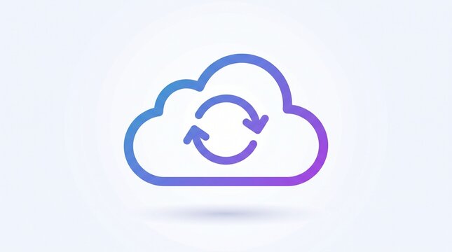 Cloud Sync Icon &ndash; Data Backup and Synchronization Symbol