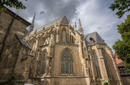 Magnificent gothic architecture of Halberstadt Cathedral in Germany