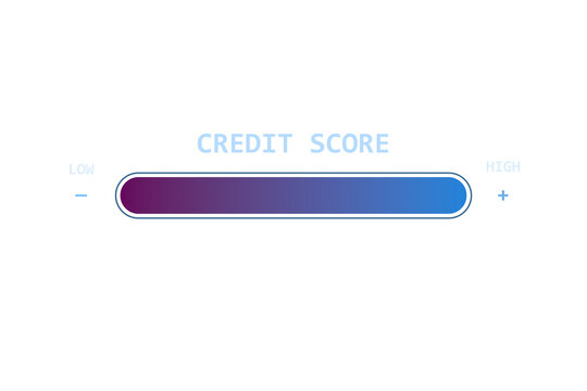 Credit score bar icon with gradient style on white background, showing financial assessment and business technology. 3D Rendering