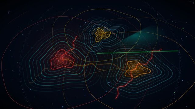 Topographic terrain map digital display scanning