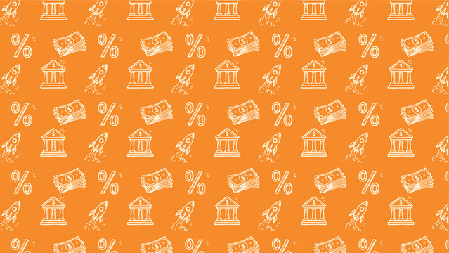 finance stock market trading vector doodle pattern 