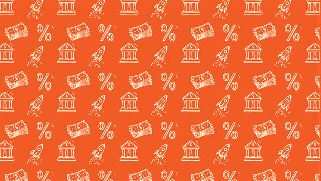 finance stock market trading vector doodle pattern 