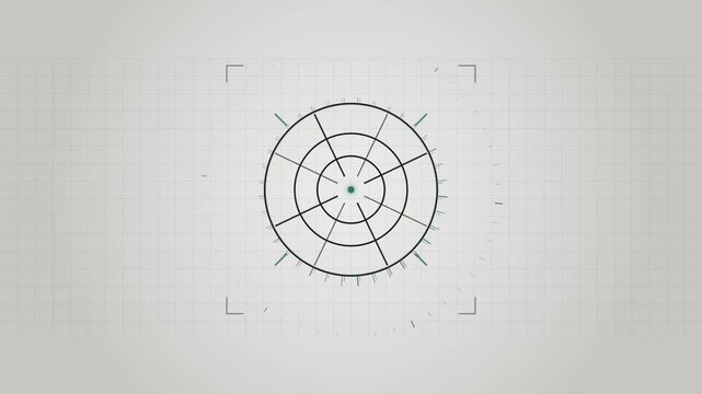 Abstract animated crosshairs aligning through parallax drawn as cool blue-white lines and shapes on a bright, clean light background. Seamless looping 4K motion graphics video with free space for text