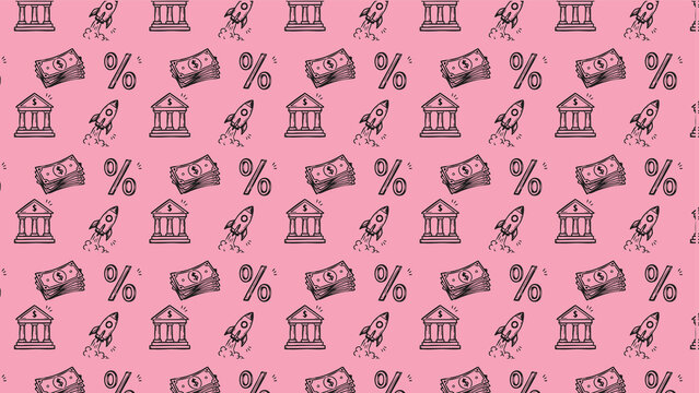 finance stock market trading vector doodle pattern 