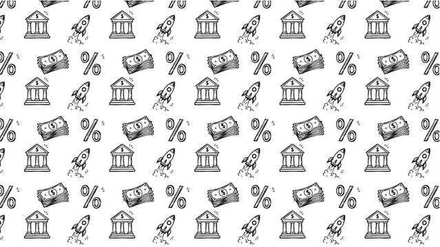 finance stock market trading vector doodle pattern 