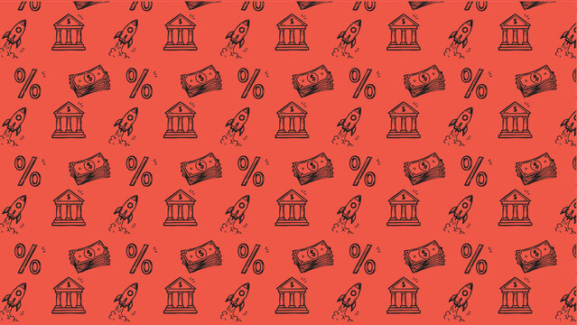 finance stock market trading vector doodle pattern 