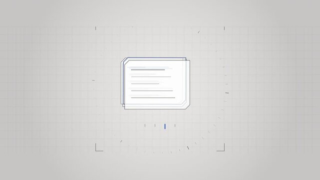 Abstract animated layered cards shuffling through depth drawn as cool blue-white lines and shapes on a bright, clean light background. Seamless looping 4K motion graphics video with free space for tex