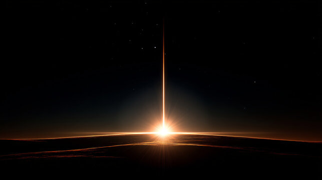 Earthrise with solar flare