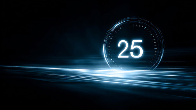 Countdown timer, number twenty-five