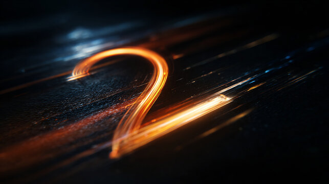 Abstract number two with light streaks