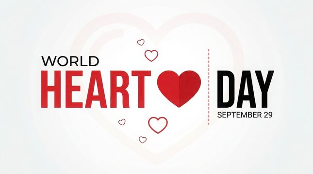 World heart day graphic design with red heart icon
