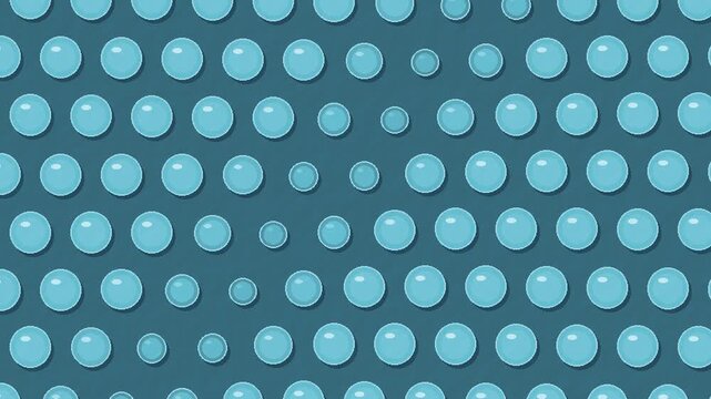 Cool blue and ice bubble wrap cells responding to a seamless pressure wave