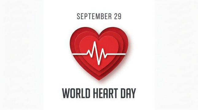 World heart day september 29 isolated on white background