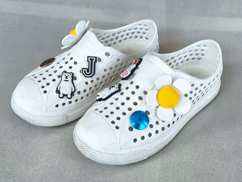 White shoe pu with Decorative Charms