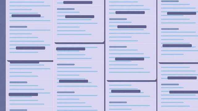 Pastel blue and blush pink redacted documents cascading in a seamless privacy background