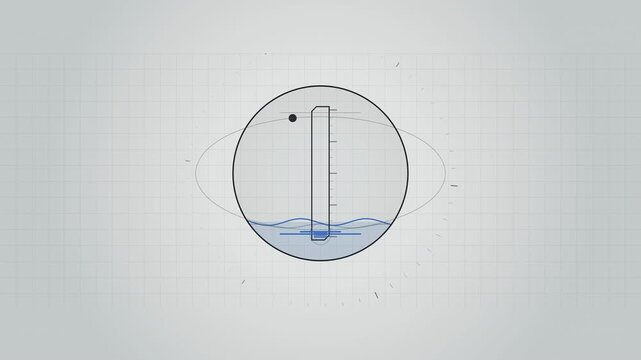 Abstract animated tides oscillating through their cycle drawn as blue and cyan lines and shapes on a bright, clean light background. Seamless looping 4K motion graphics video with free space for text,