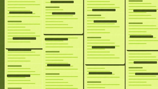 Wasabi green and charcoal redacted documents cascading in a seamless privacy background