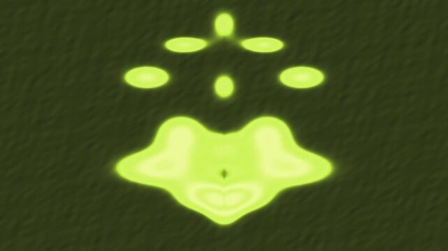 Wasabi green and charcoal Rorschach inkblot symmetry blooming in a seamless surreal background