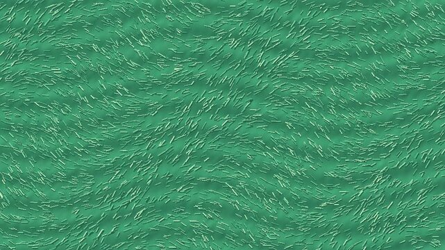 Jade green and cream tufted textile fibers flowing in a soft seamless current