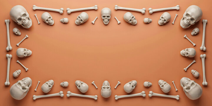 Skulls and Crossbones on Purple Background