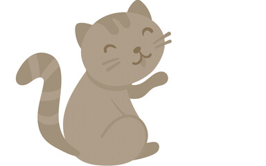 Cute Cartoon Cat Illustration with Playful Pose © Parveen