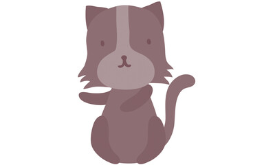 Cute Brown Cat Cartoon Illustration Isolated on White © Parveen