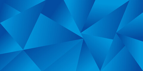 Fototapeta premium Dynamic blue abstract geometric background with modern low poly shapes, ideal for technology presentations and digital designs.