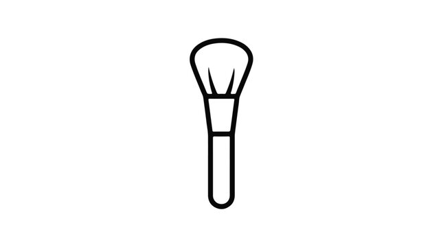Minimalist makeup brush vector icon for beauty salon and cosmetic branding design