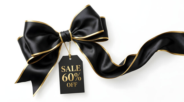 Elegant black friday and cyber monday sale shopping discount with a black shopping bag for luxury retail promotion and special offer