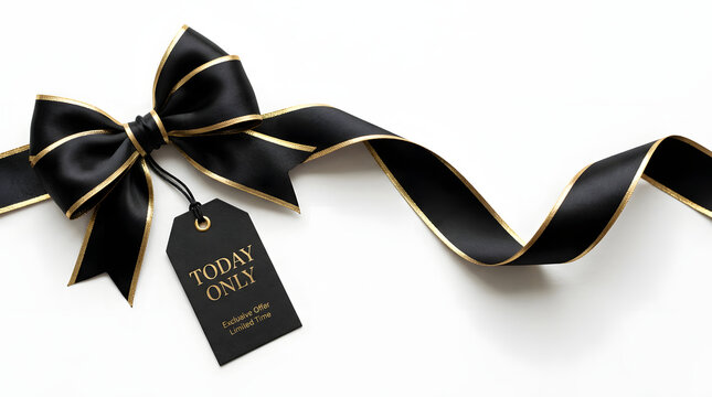 Elegant black friday and cyber monday sale shopping discount promotion with a black shopping bag tag for luxury retail special offer