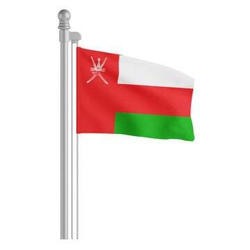 Oman Flag On Flagpole