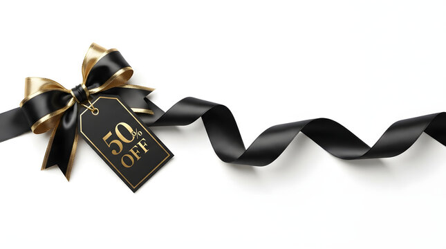 Elegant black friday and cyber monday sale shopping discount event with luxury black shopping bag and a special offer promotion tag