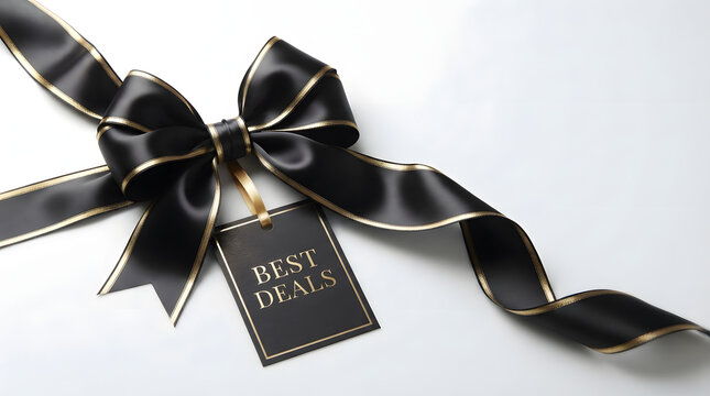 Elegant black friday and cyber monday sale shopping discount concept with a luxury black shopping bag tag and special offer promotion