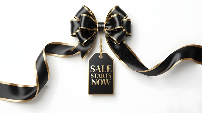 Elegant black friday and cyber monday sale shopping discount promotion with a luxury black shopping bag for a special offer event